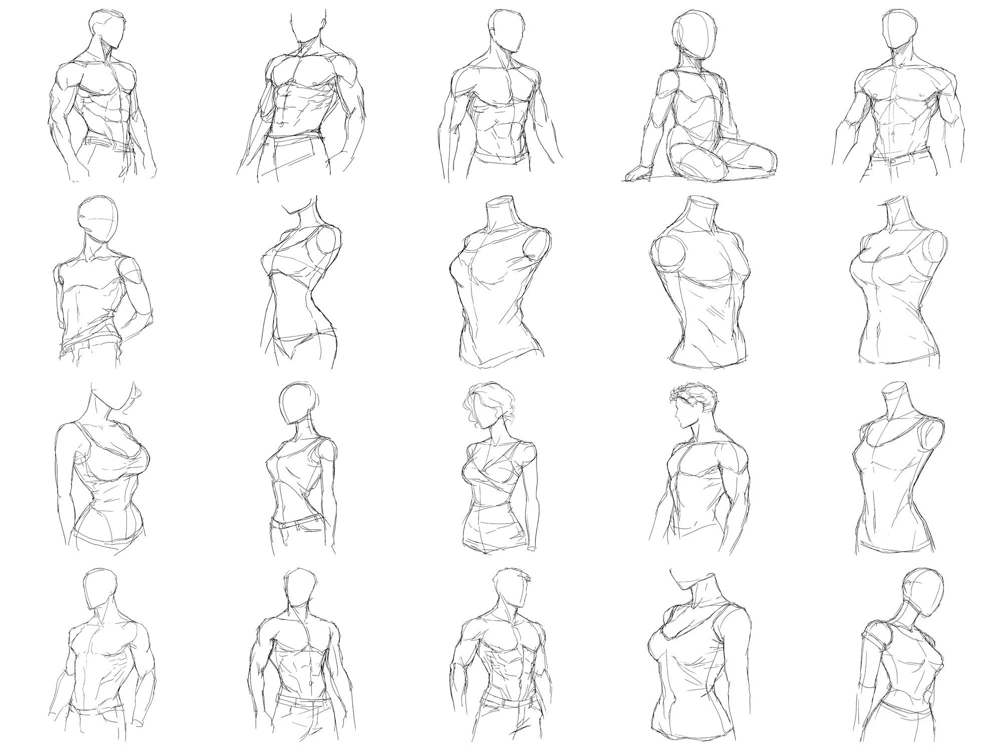 Torso Twisted Body Pose PNG Bundle – 100+ Cricut & Silhouette Files ...