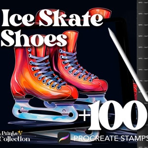 100+ Ice Skate Shoes Procreate Stamps: Fashion Design Brushes (Digital Download)