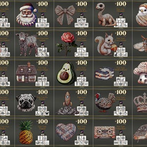 Peut inclure: Une collection de cr&eacute;ations artistiques en fil, comprenant un &eacute;l&eacute;phant, le P&egrave;re No&euml;l, un n&oelig;ud, un dinosaure et un oiseau. D'autres cr&eacute;ations incluent une licorne, une vache, une rose, un &eacute;cureuil, un papillon de nuit, une poup&eacute;e vaudou, une maison, un avocat et un champignon.