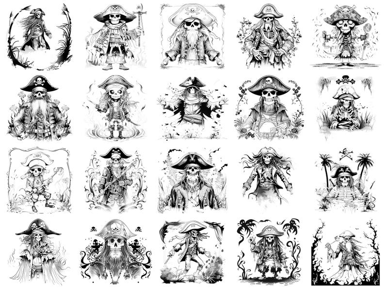 Ghost Pirate Halloween Photoshop Brushes & Procreate Stamps – 100 ...