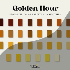 Golden Hour Procreate Color Palette Swatches, Digital Color Download, Seasonal Palette, Color Palette Bundle, Caramel Boho Skin Earth Brown