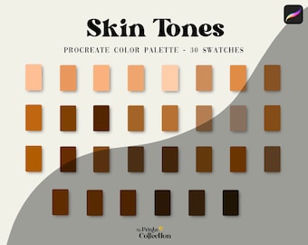 Skin Tones Procreate Color Palette Swatches, Digital Color Download, Seasonal Palette, Color Palette Bundle, Brown Colors, Makeup Pastel