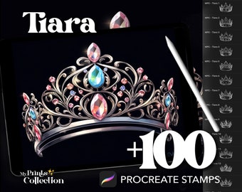100+ Procreate Tiara Stamps, Sketching Jewellery Shoe Cloth Fashion Design, Digital Download, Digital Art Supply, Procreate Brush