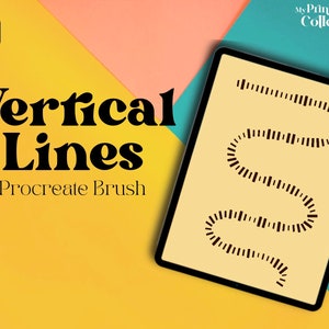 Vertikala linjer Procreate en enda borste, sömlös kantstruktur, mönsterskapande, Procreate-penselpaket