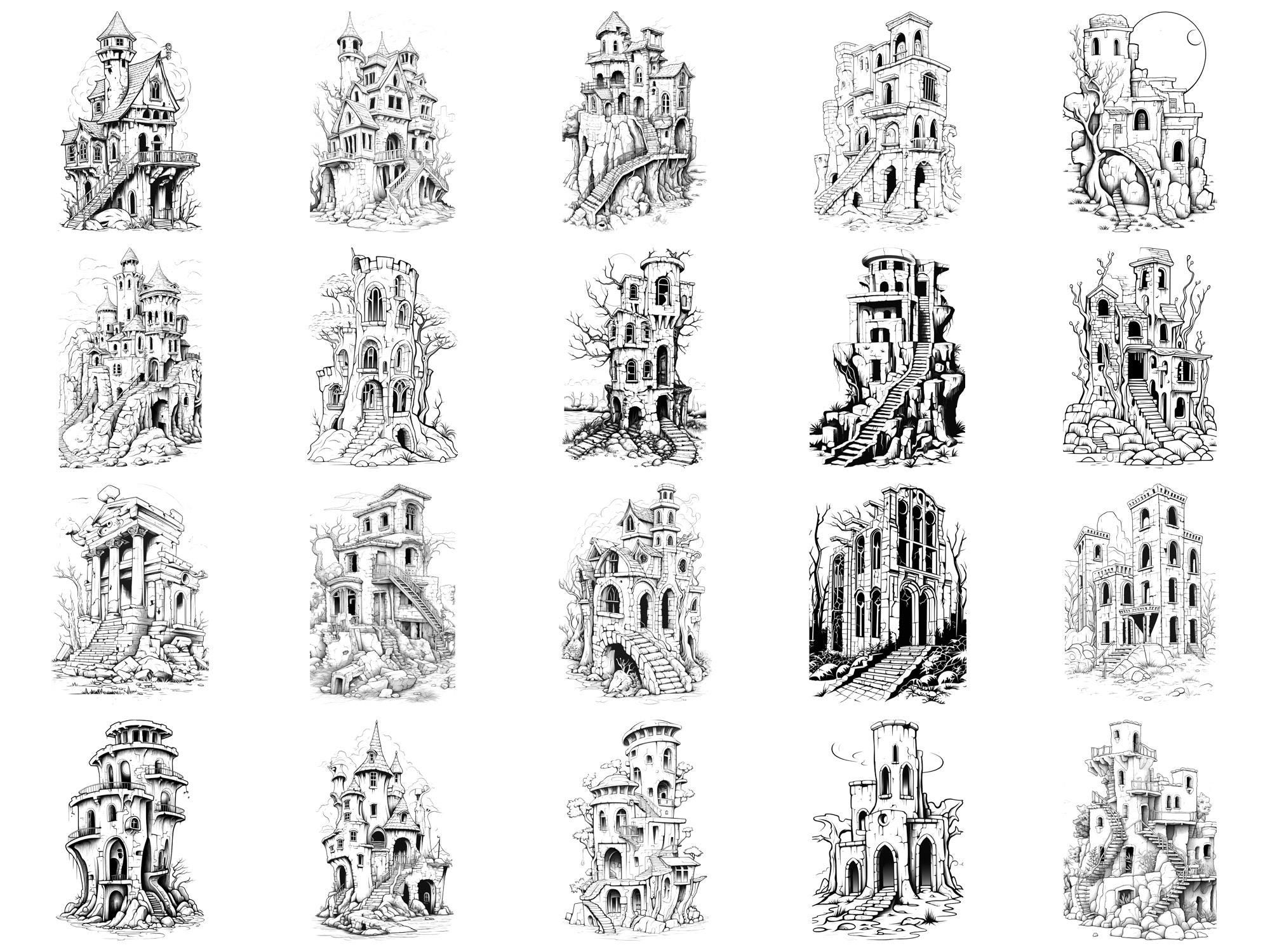 Mystical Ruins House Procreate Stamps & Photoshop Brushes – 100+ Place ...