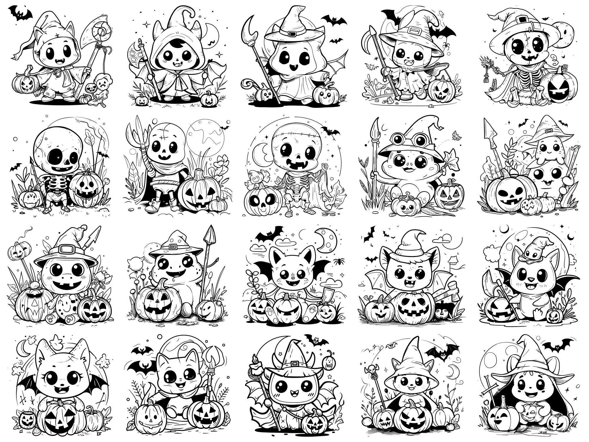 Warrior Kawaii Halloween Procreate Stamps & Photoshop Brushes – 100 ...