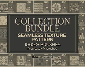 Plus de 10 000 pinceaux Procreate pour texture transparente et collection de motifs Photoshop PAT, lot de pinceaux pour texture, motifs numériques