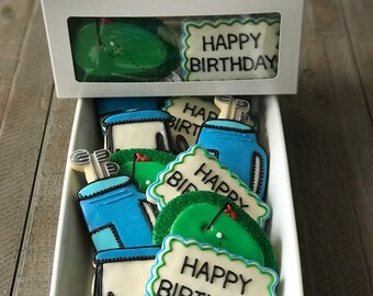 Custom Cookie Box- golf birthday