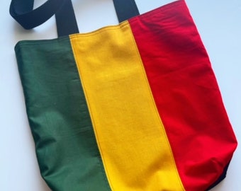 Tasche in Reggae-Farben, Einkaufstasche, Einkaufstasche, Alltags-Schultertasche