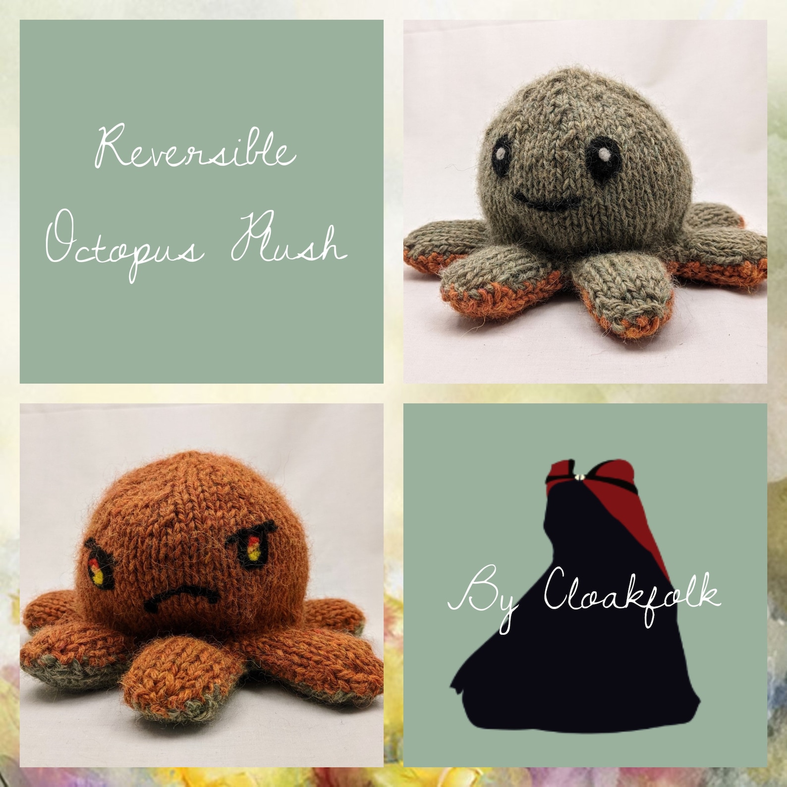 Reversible Octopus Knitting PATTERN Etsy