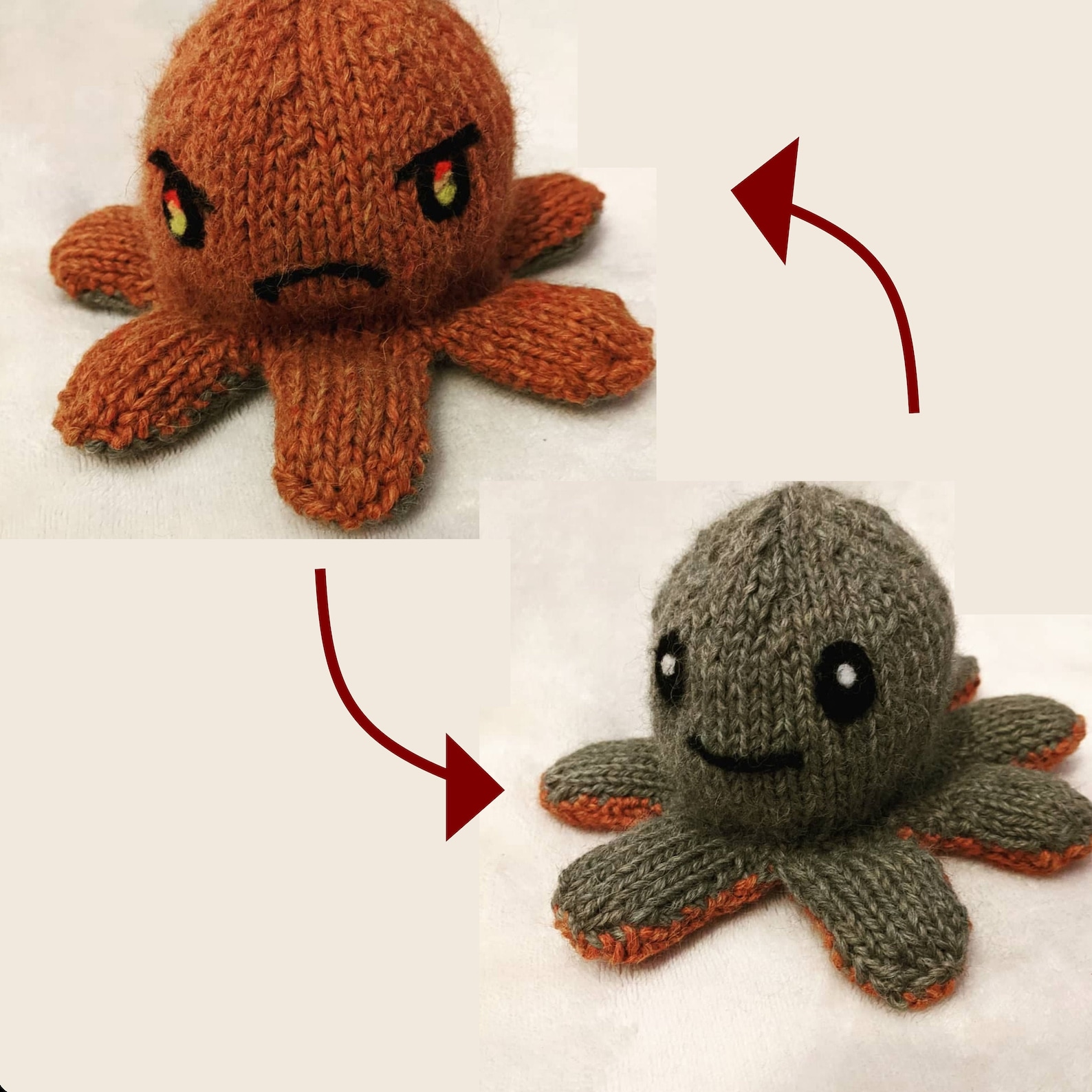 Reversible Octopus Knitting PATTERN Etsy