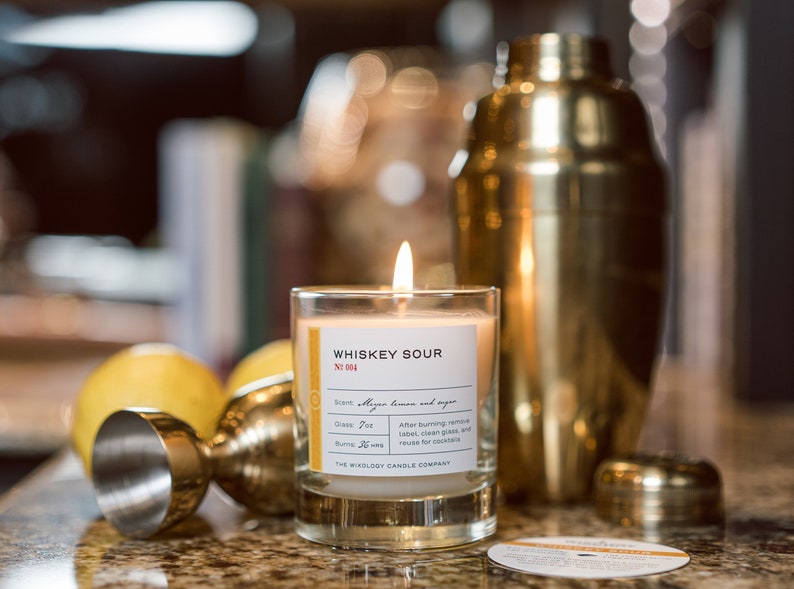 Whiskey Sour Candle 7 Oz. Glass / Cocktail Gift / Whiskey Gifts Etsy