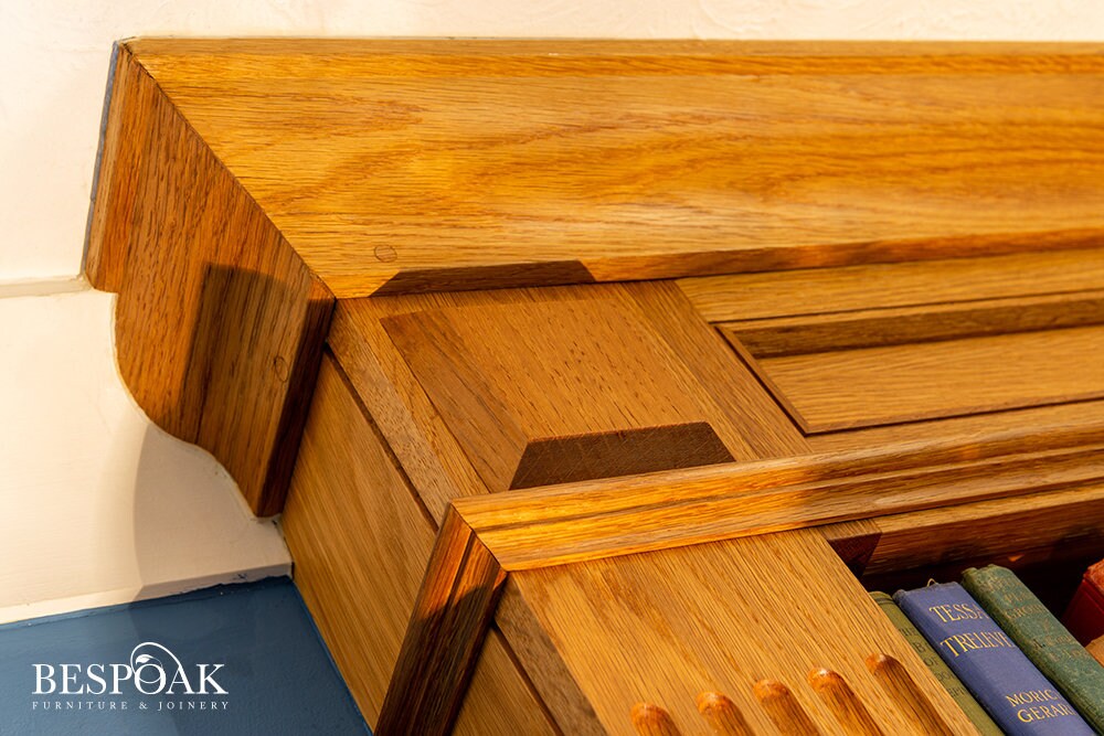 Library Bookcase With Ladder Traditional Style Tall Bookcase Etsy