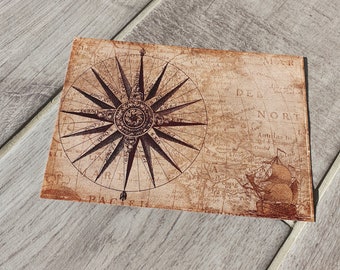 Wind rose postcard