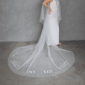 Monogram Wedding Veil: Custom Embroidery, Personalized Bridal Veil