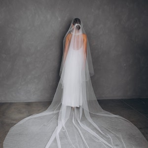 Blusher Transparent Veil On The Comb. Wedding Veil For Bride.