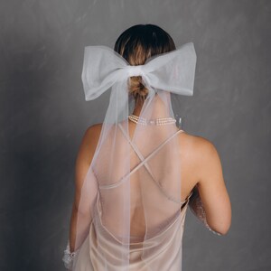 Tulle Bow For Hair. Veil Bow, Party Bow. image 5
