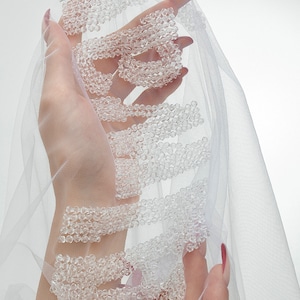 Crystal Embroidered Wedding Veil: Personalized Bridal Veil