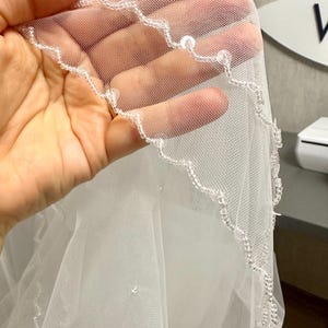 Beaded Cathedral Wedding Veil: Handmade Ivory Bridal Veil