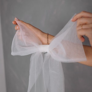 Tulle Bow For Hair. Veil Bow, Party Bow. image 2