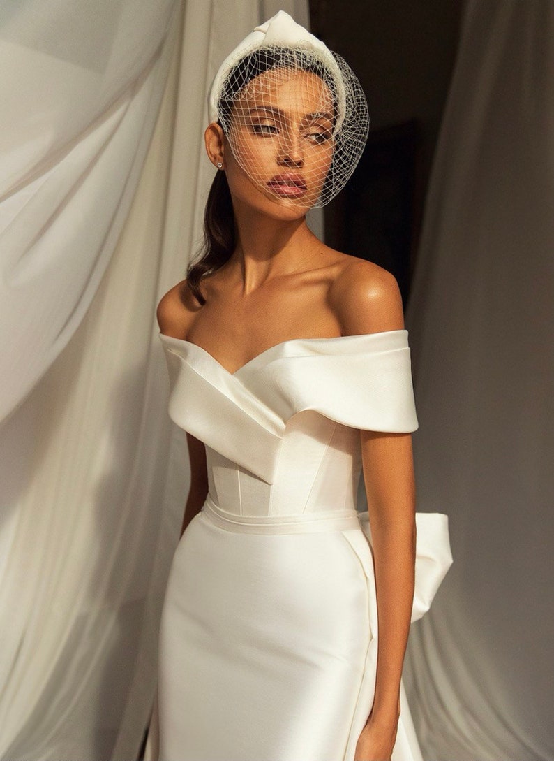 Birdcage on Headband French Veil Netting Headpiece Bridal Etsy