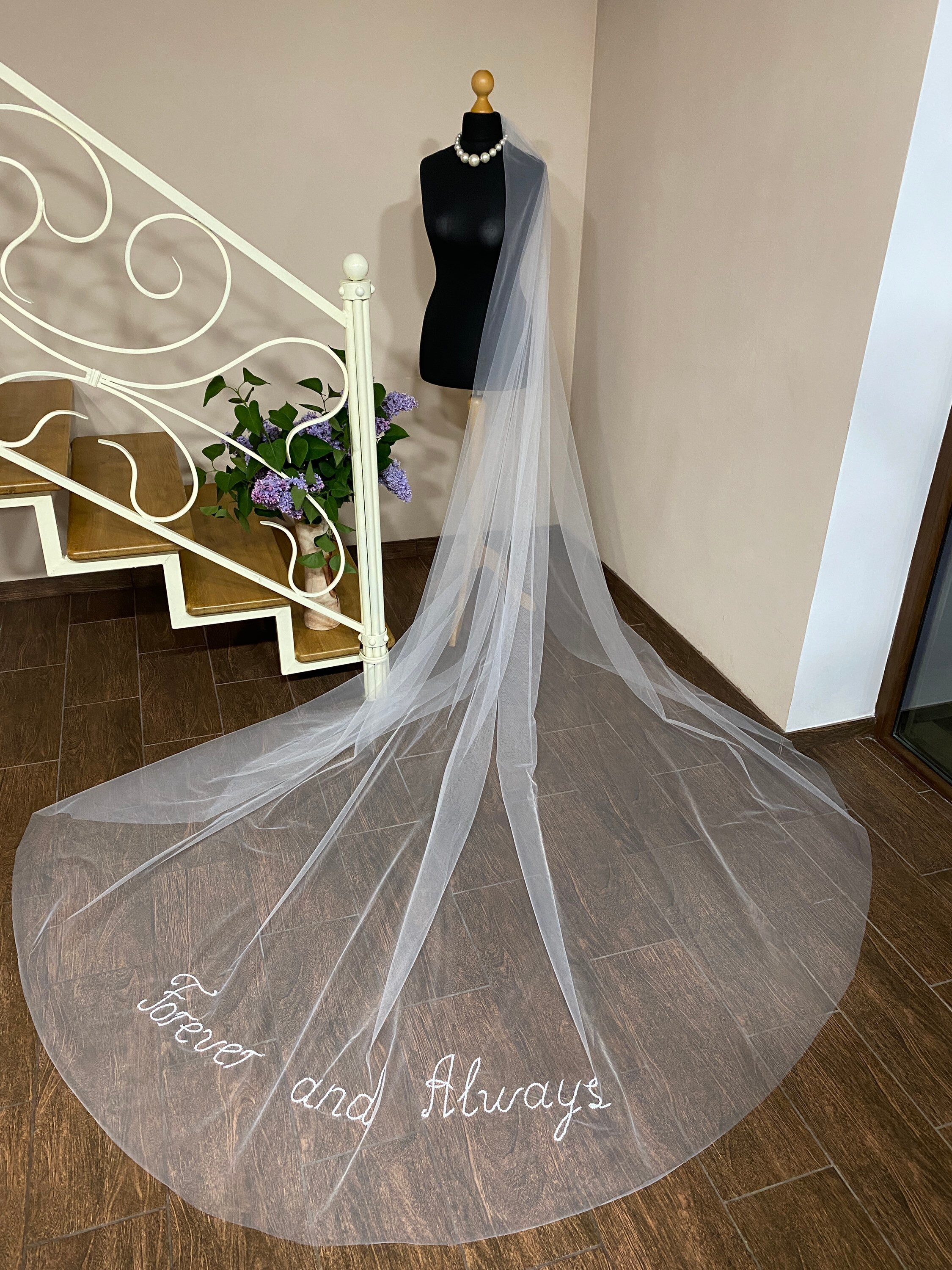 Bespoke Veil Wedding veil with phrases words letters Etsy