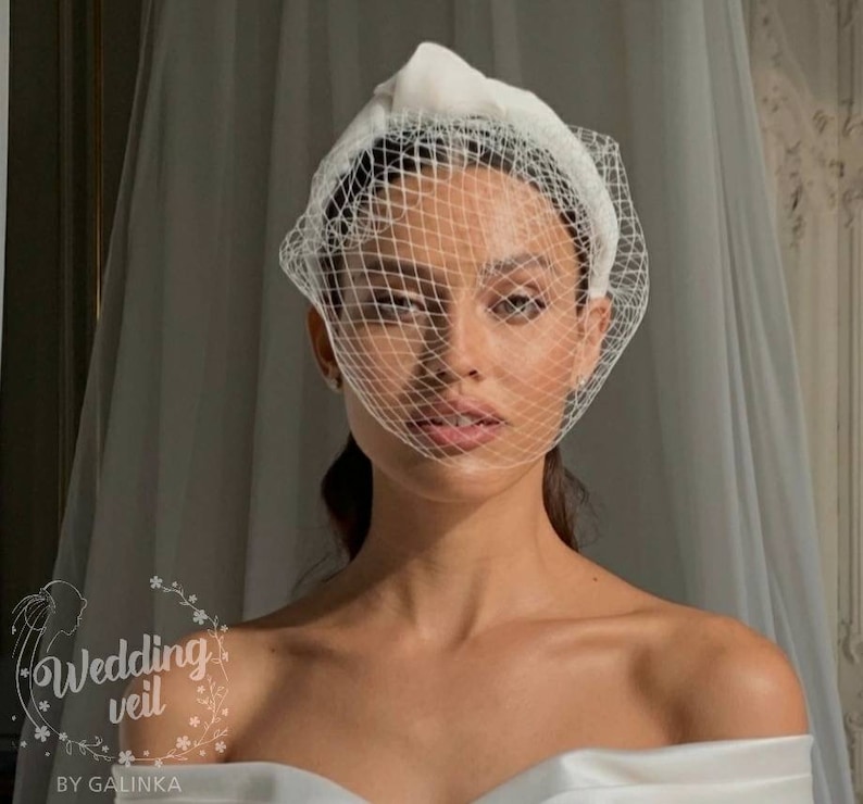 Birdcage on Headband French Veil Netting Headpiece Bridal Etsy