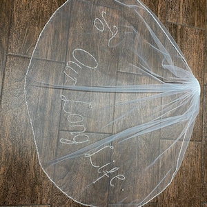 Custom Embroidered Wedding Veil: Personalized Bridal Veil with Beads
