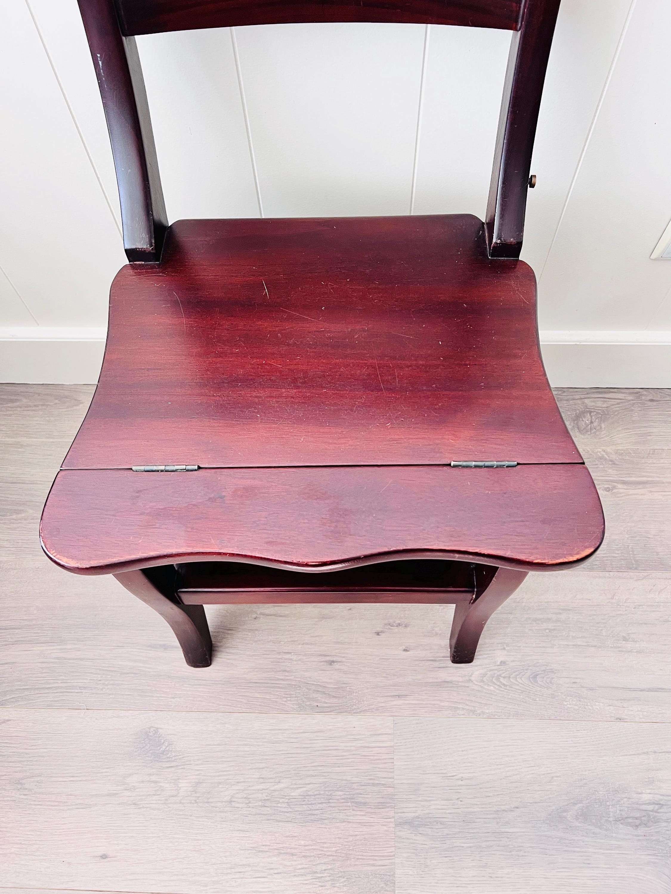 Vintage Folding Wood Library Step Stool Ladder Chair - Etsy UK