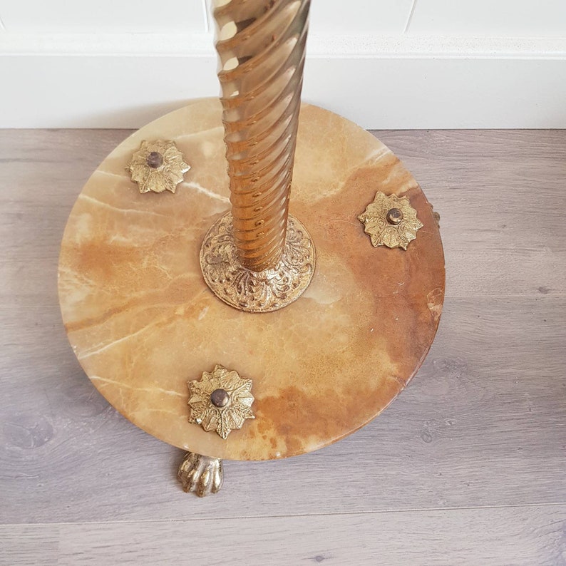 Vintage Standing Coat Rack Brass Stand With 5 Hooks Hall Etsy