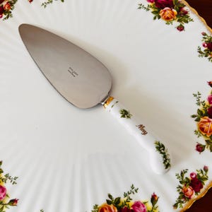 Royal Albert &#39;May&#39; Floral Cake Knife – English Porcelain, Flower of the Month Series