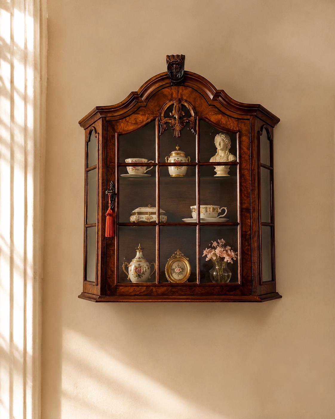 Vintage Wood Wall Cabinet With Glass Door Dutch-style - Etsy