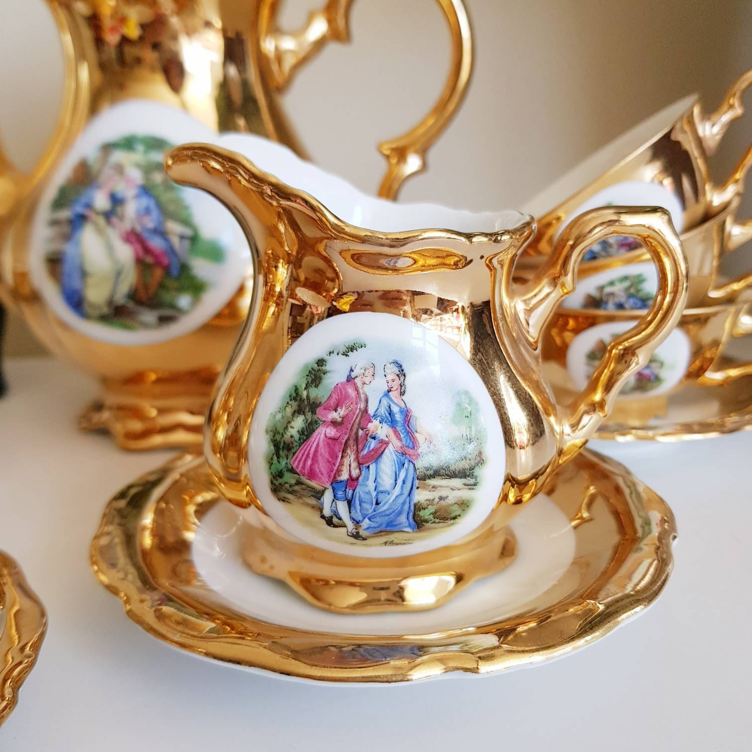 Bavaria Gold Coffee Set Vintage German Porcelain 22 Karat Etsy