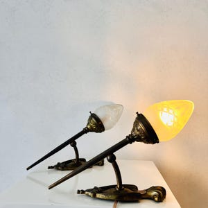 Art Deco Wall Sconces: Set of 2 with Frosted Glass Shades