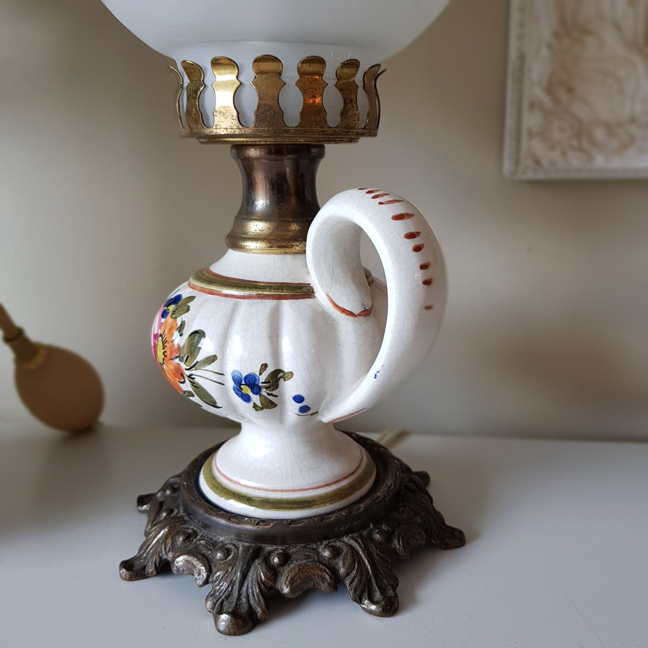 Vintage Dutch Pair of Lamps Oil Style Lamp Sphere Etsy