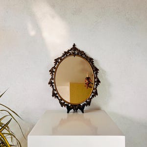 Italian Art Nouveau Oval Mirror Vintage Wall Decor for Entryway or Bedroom image 2