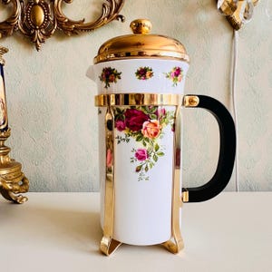Royal Albert Old Country Roses Kaffekanna – Stor Blommig Tekanna i Porslin