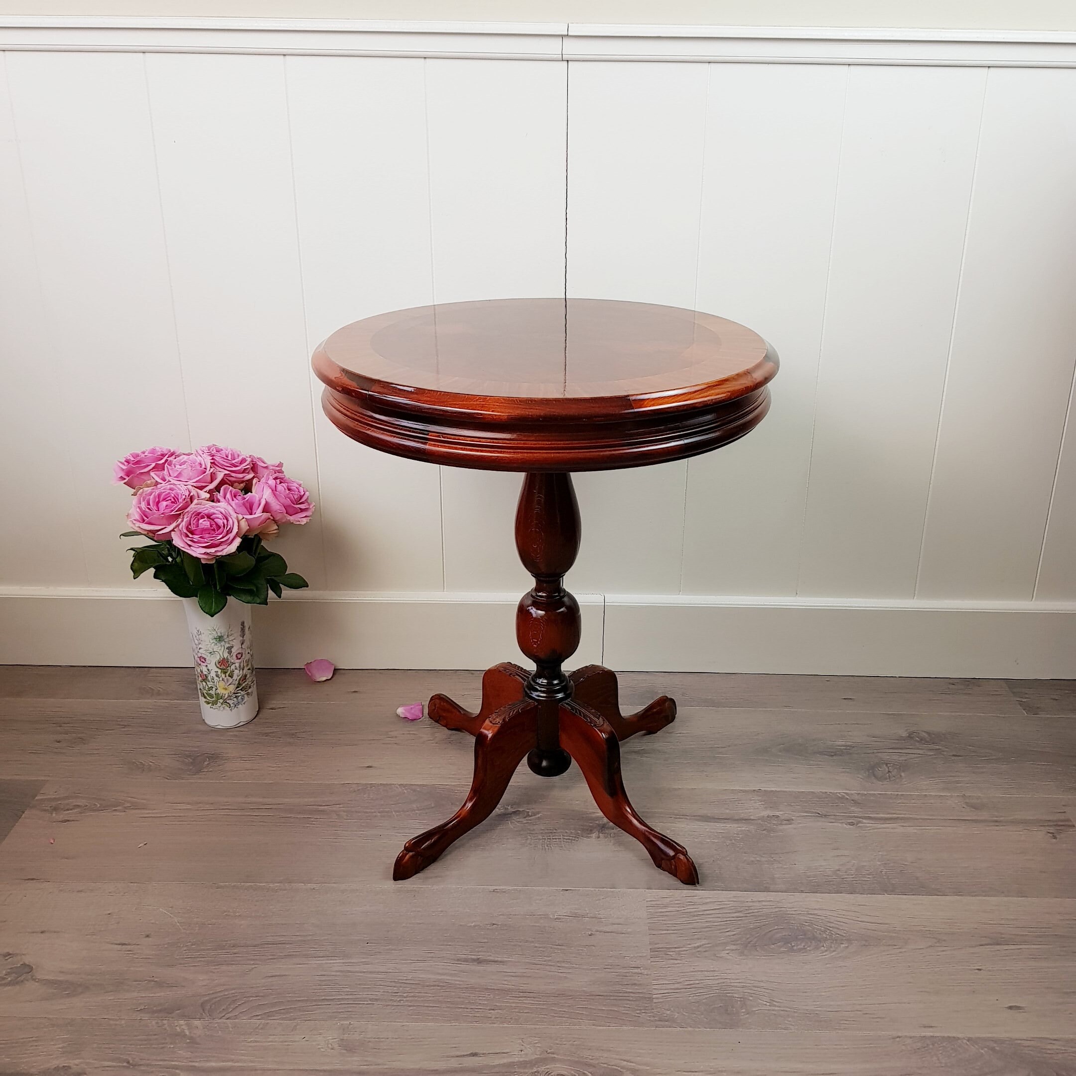 Cherry Wood Round Tea Table Vintage Cherry Wood Round Tea Table Vintage, Round Tea Table Design