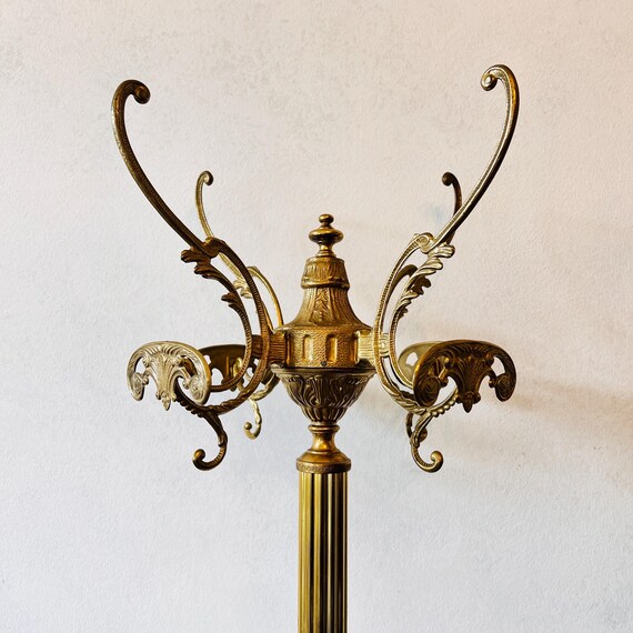 Italian Brass Standing Coat Rack – Hollywood Regency Hall Tree