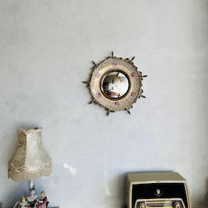 Vintage Convex Mirror Stunning Hollywood Regency Sunburst Wall Mirror, Made in England, Rare find!!!