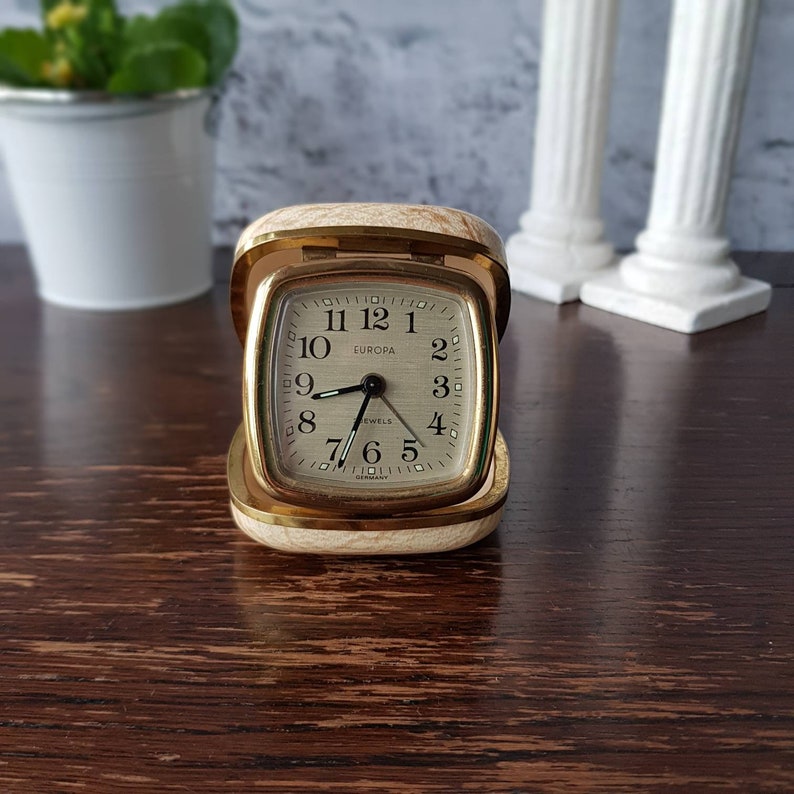Vintage alarm clock 2 Jewels Europa Made in Germany desk Etsy