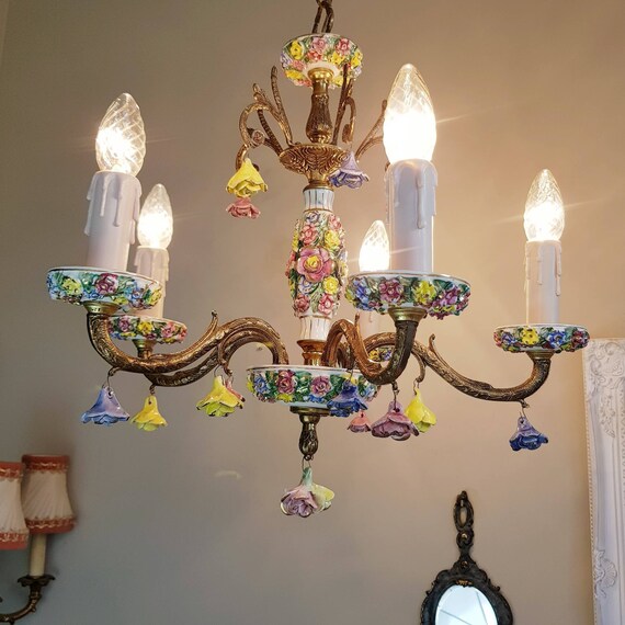 Vintage porcelain chandelier deals