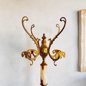Italian Marble Coat Rack – Mid Century Free-Standing Hall Tree, Hollywood Regency Style
