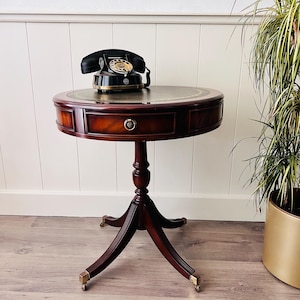 Vintage Round Table with 2 Drawers