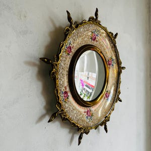 Vintage Convex Mirror Stunning Hollywood Regency Sunburst Wall Mirror, Made in England, Rare find!!!