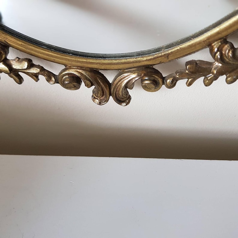 Italian Vintage Oval Mirror, Wall Home Decor, Interior Design, Art Nouveau Style