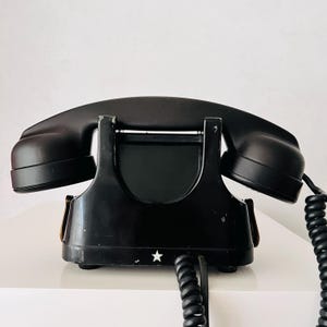 Vintage Retro Telephone, Black Telephone, Dutch Retro , Rotary Telephone , Desk Telephone, Black Bakelite