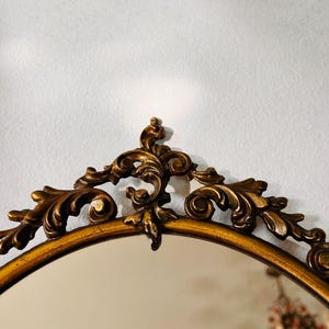 Italian Art Nouveau Oval Mirror Vintage Wall Decor for Entryway or Bedroom image 6