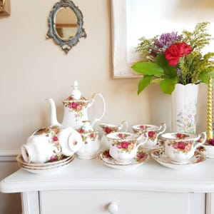 Royal Albert Old Country Roses Set – English Bone China, Tea Party Dinnerware, Made in England