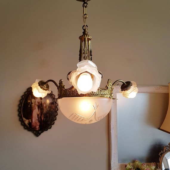 Vintage chandelier lamp deals